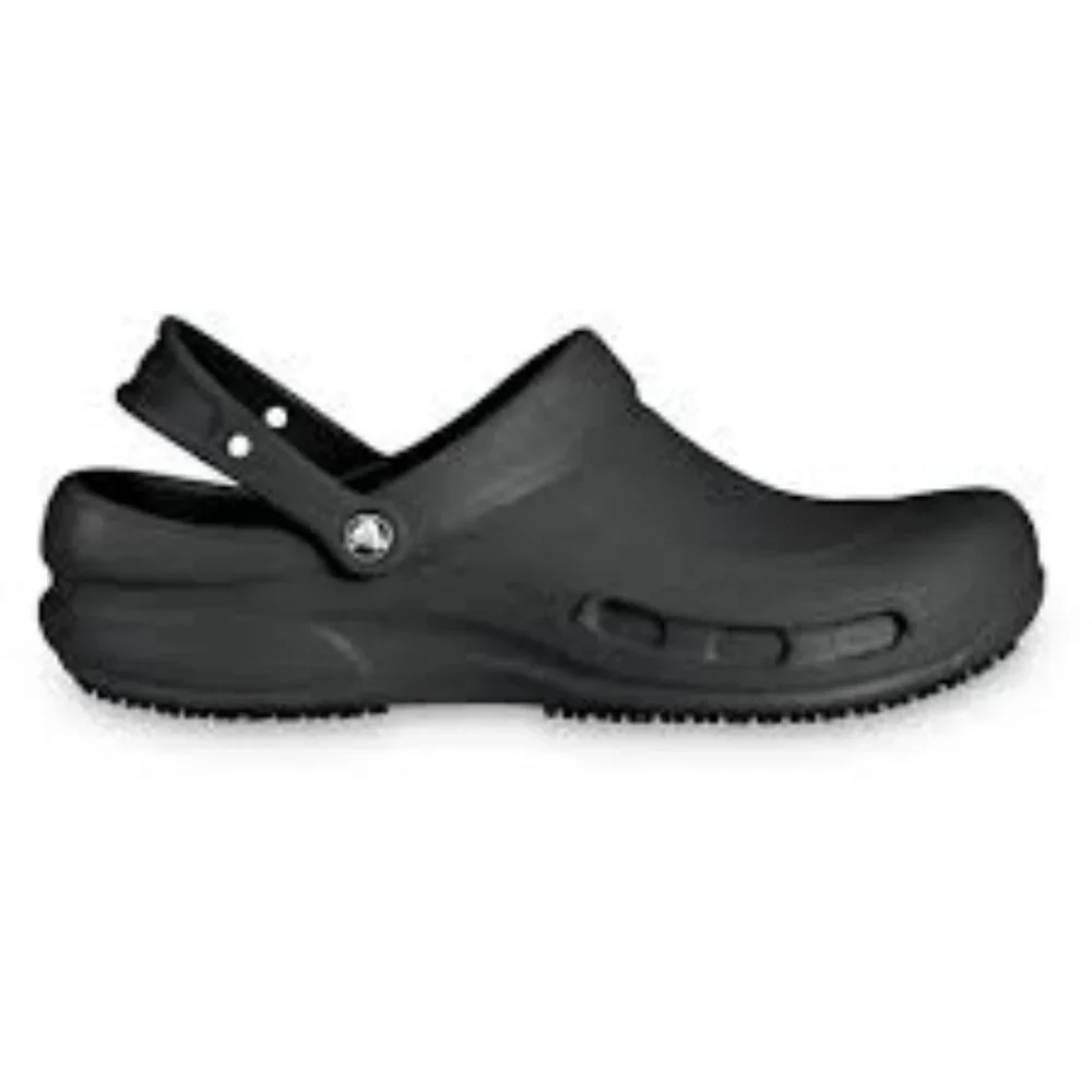 CROCS Bistro Women’s 10 Men's 8 Black Slip-On Work Clog with Heel Strap